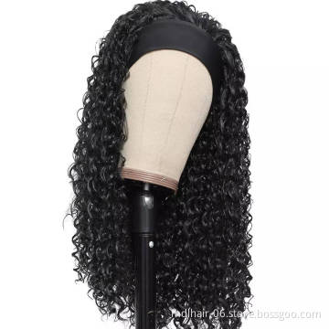 10A Free Shipping Cheap Human Hair Raw Mink Kinky Curly Headband Wig Human Hair Brazilian Hair Wigs
